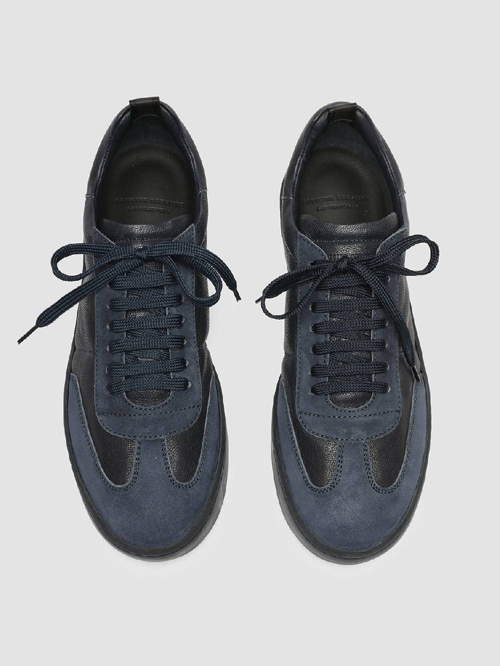 Officine Creative KOMBINED 001 Sneaker Basse in Camoscio e Pelle Blu Italia