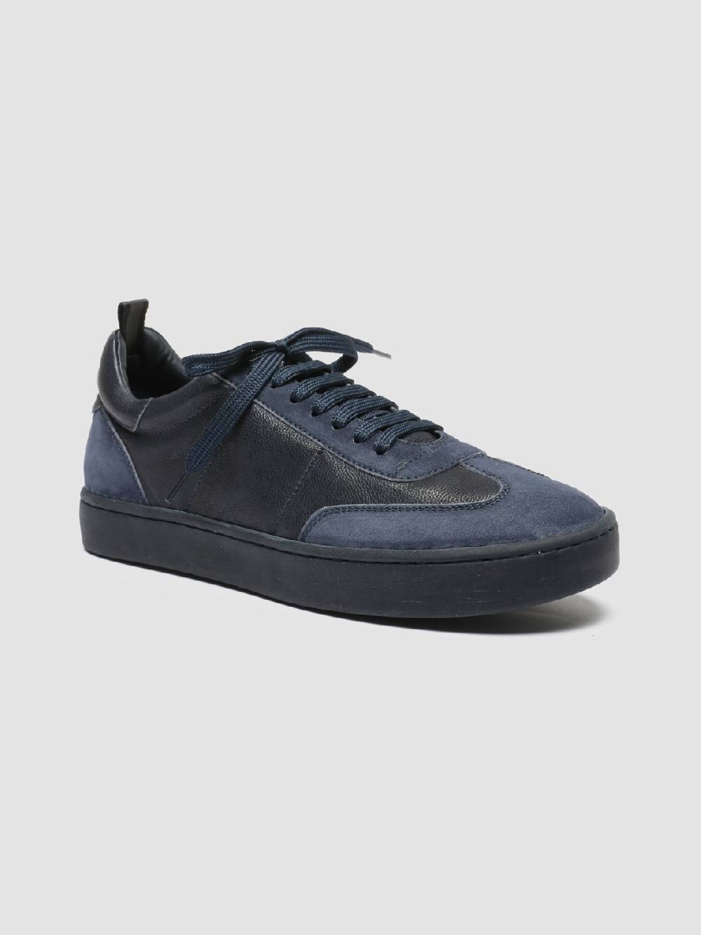 Officine Creative KOMBINED 001 Sneaker Basse in Camoscio e Pelle Blu Italia