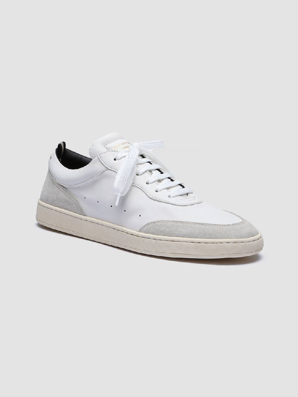 Officine Creative KRIS LUX 001 Sneakers in Pelle Liscia e Scamosciata Bianca Nuovo