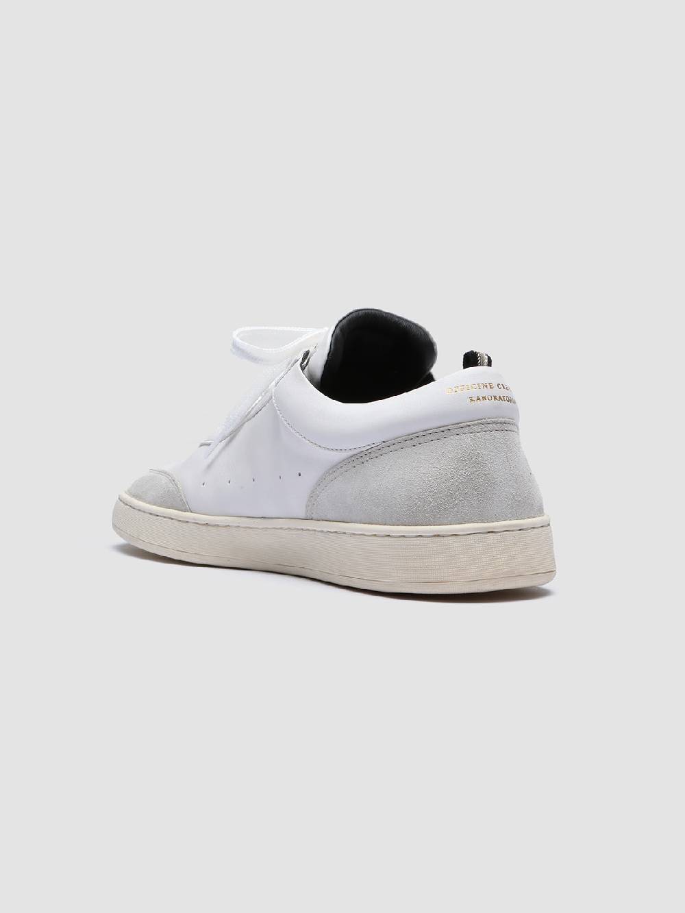 Officine Creative KRIS LUX 001 Sneakers in Pelle Liscia e Scamosciata Bianca Nuovo