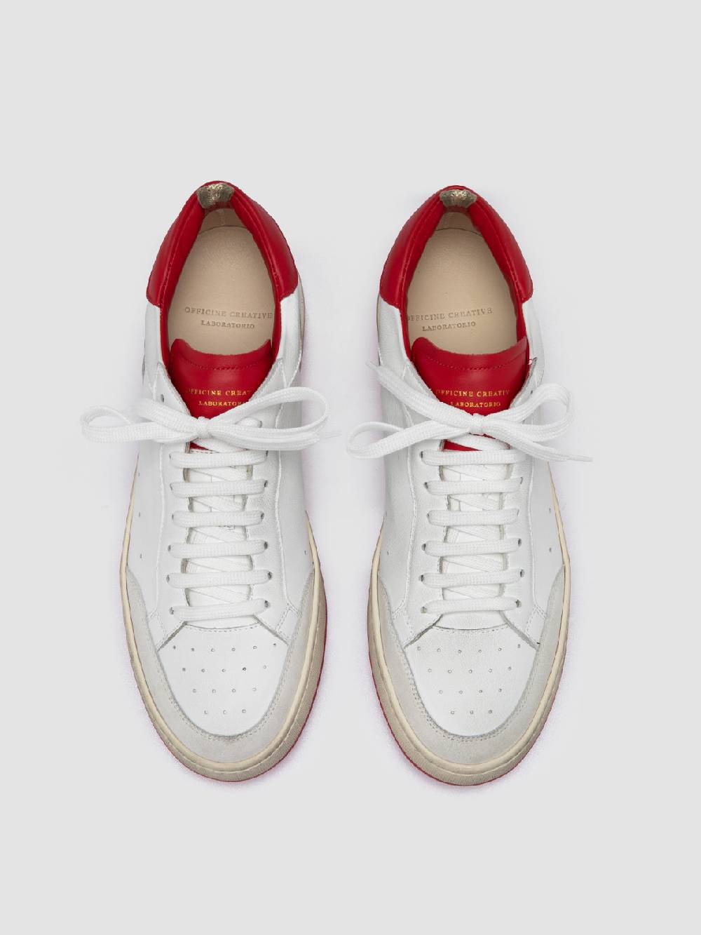 Officine Creative MAGIC 008 Sneakers Basse in Pelle e Camoscio Bianca Pezzi Unici