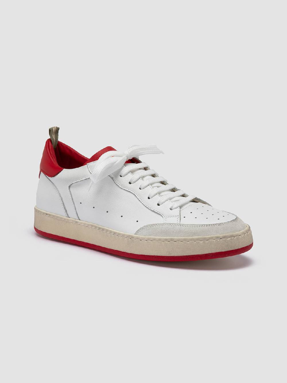 Officine Creative MAGIC 008 Sneakers Basse in Pelle e Camoscio Bianca Pezzi Unici
