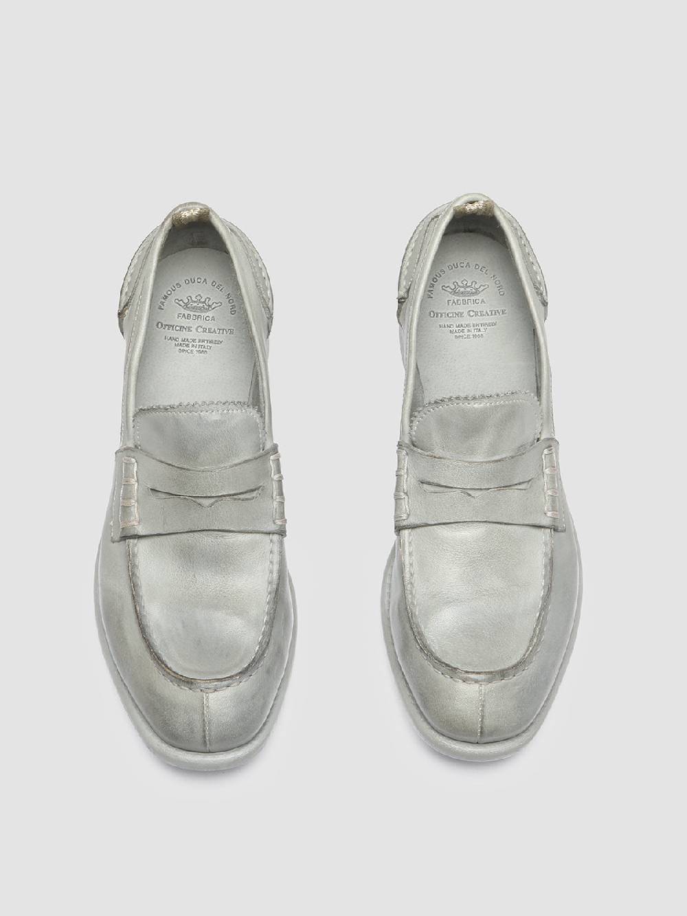 Officine Creative CALIXTE 042 Mocassini Penny in Pelle Grigia Fino Al -60%