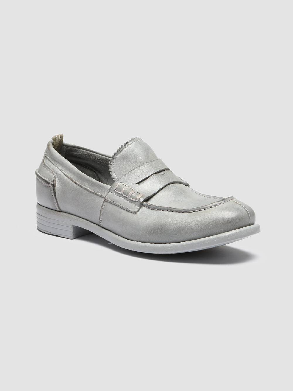 Officine Creative CALIXTE 042 Mocassini Penny in Pelle Grigia Fino Al -60%