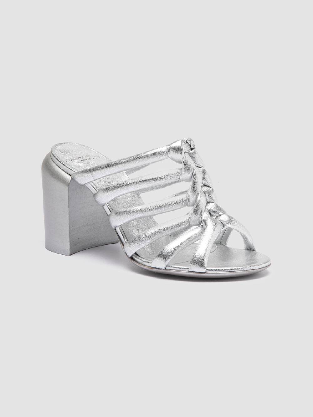 Officine Creative ESTHER 026 Sandali Slide in Pelle Argento Presa