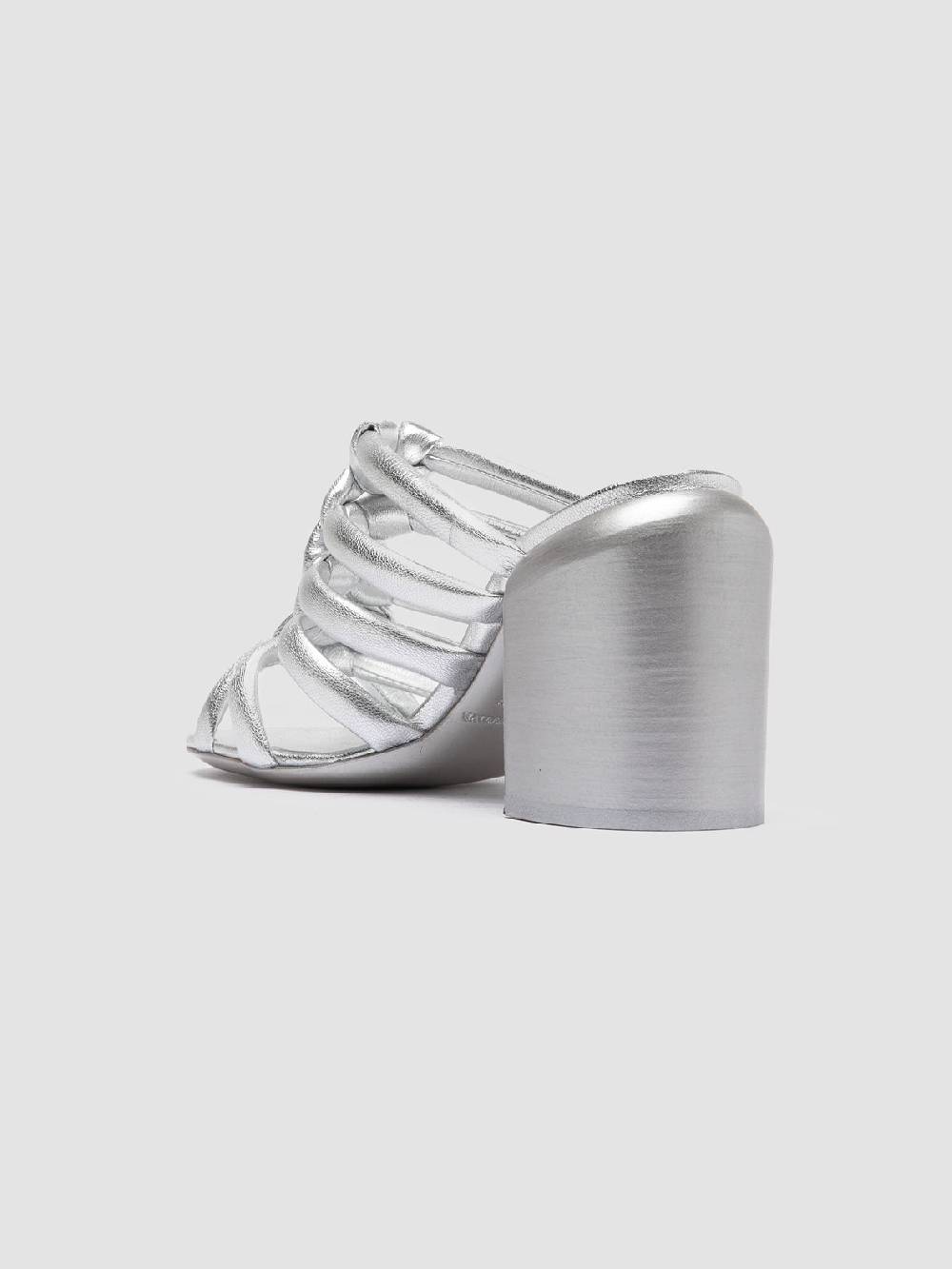 Officine Creative ESTHER 026 Sandali Slide in Pelle Argento Presa