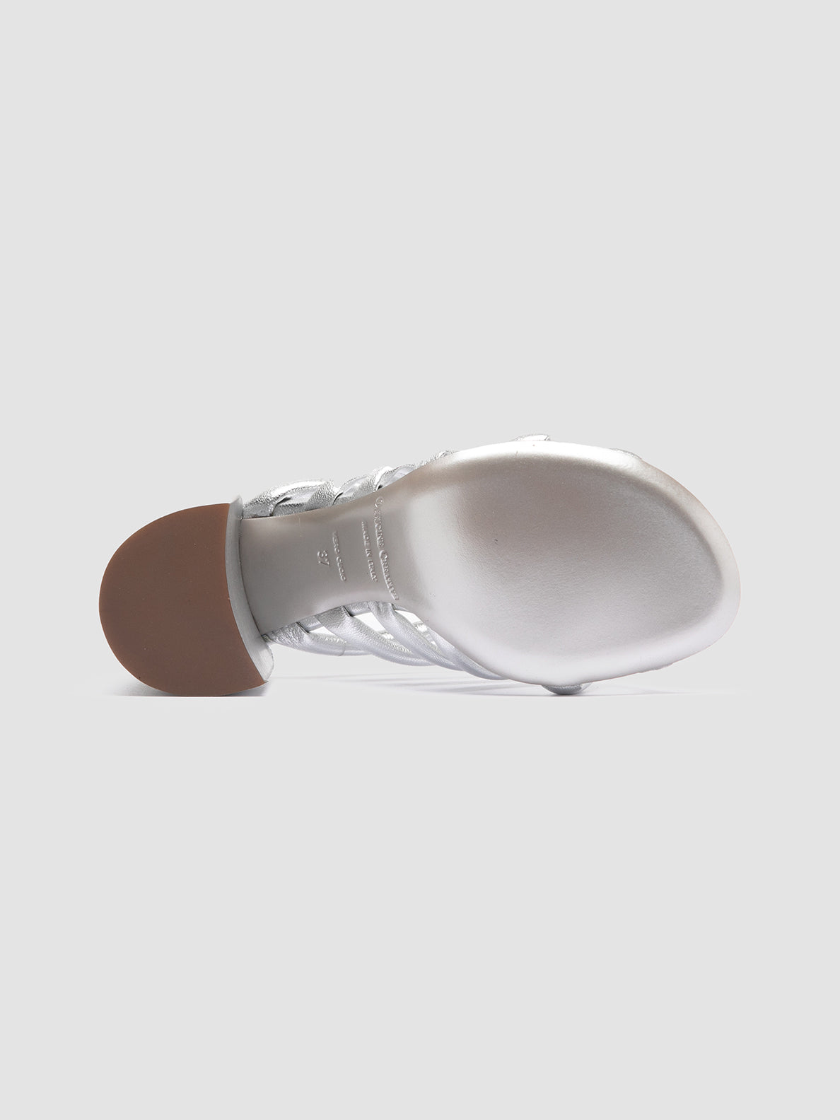 Officine Creative ESTHER 026 Sandali Slide in Pelle Argento Presa