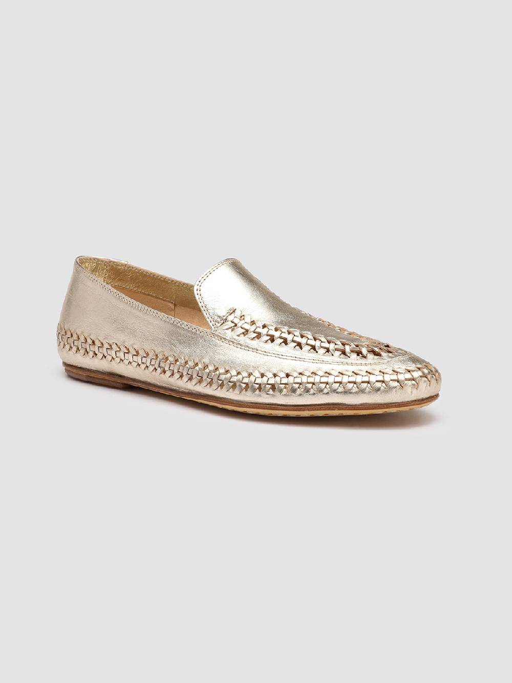 Officine Creative BESSIE 002 Mocassini in Pelle Argento Vendita Calda