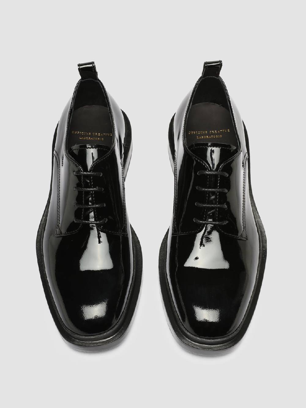 Officine Creative CONCRETE 003 Derby in Pelle Nera Negozio
