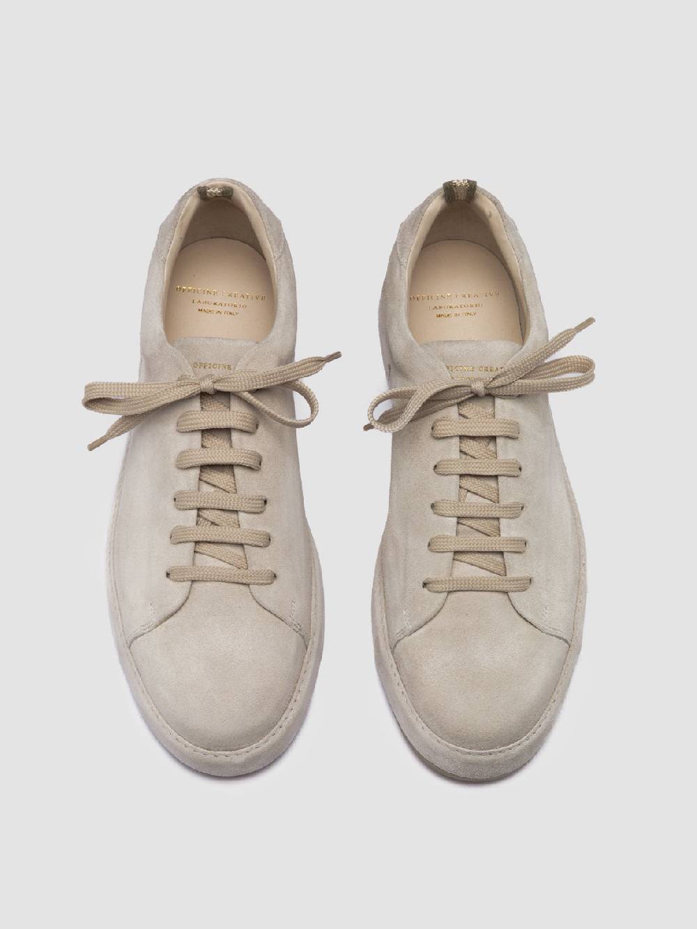 Officine Creative COVERED 001 Sneakers Basse in Pelle Scamosciata Grigia Qualità