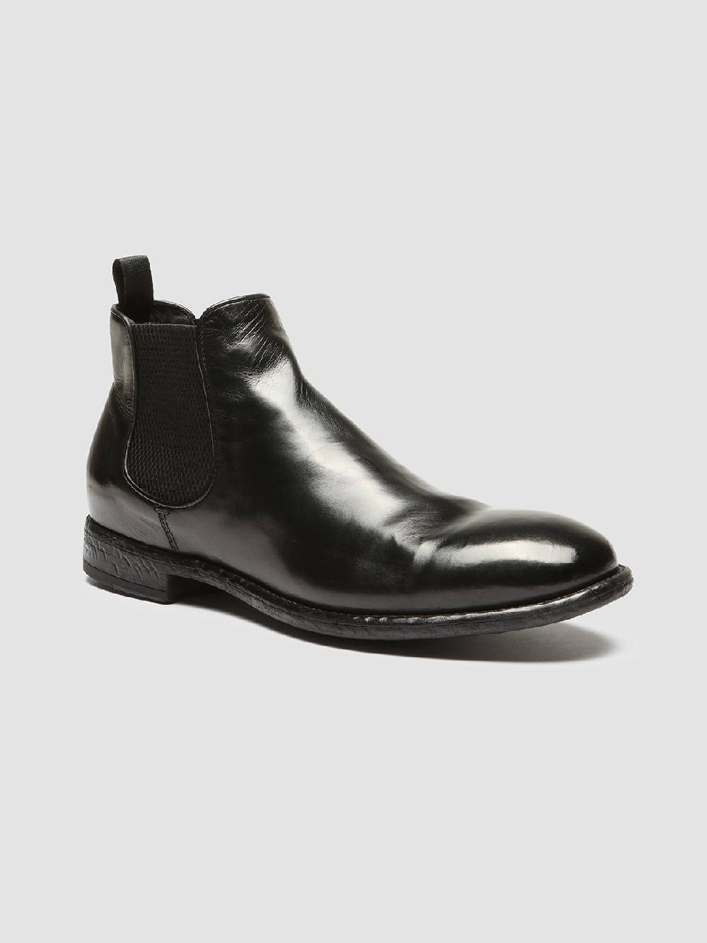 Officine Creative EMORY 012 Stivaletti Chelsea in Pelle Nera Promozione