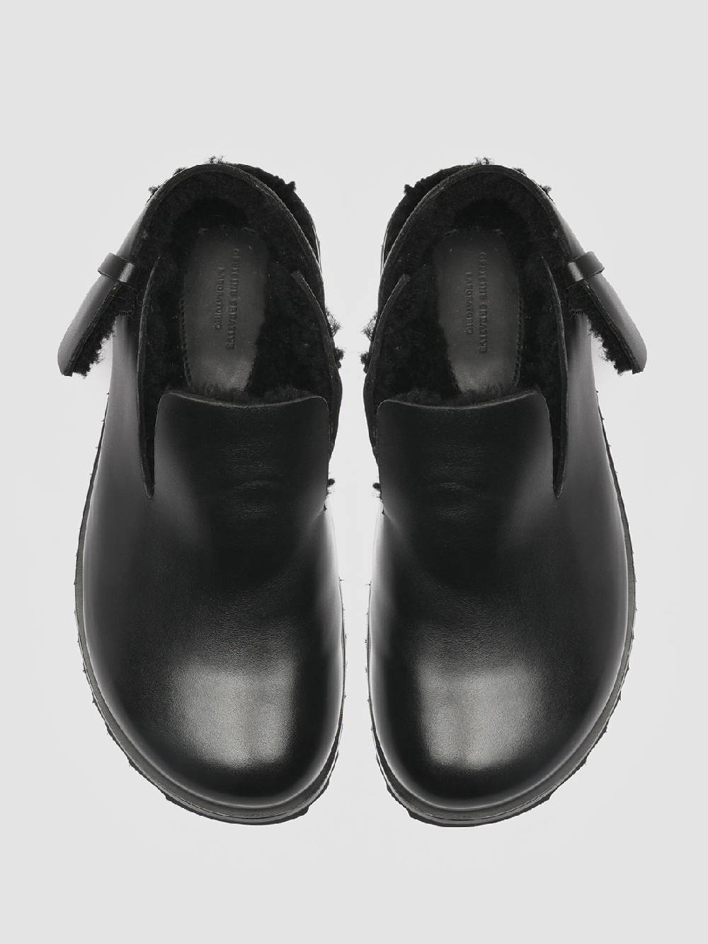 Officine Creative PELAGIE D’HIVER 004 Pump Slingback in Pelle Nera e Montone Prezzo Ridotto