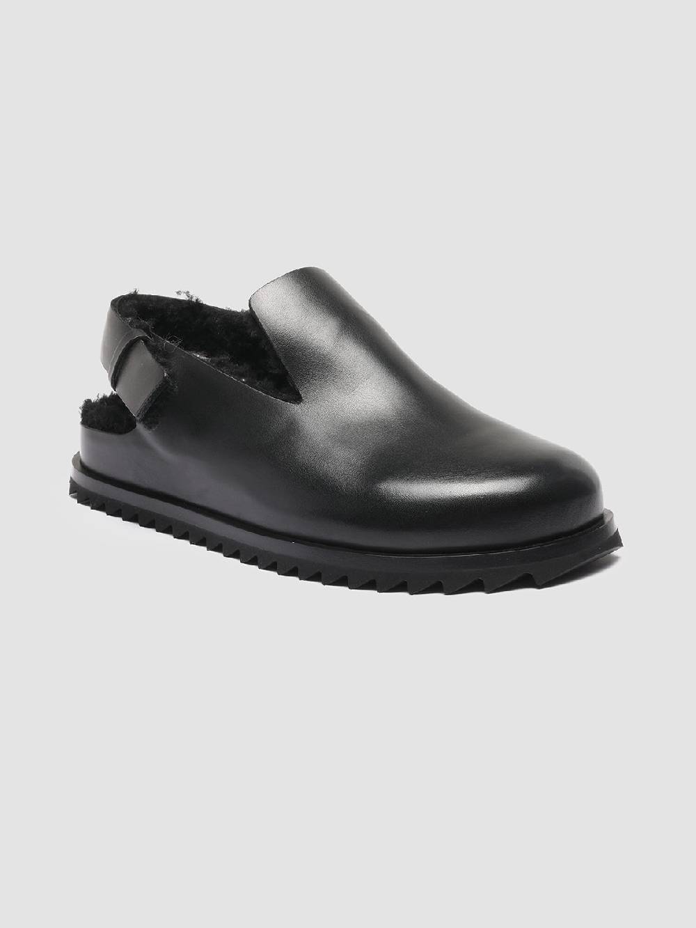 Officine Creative PELAGIE D’HIVER 004 Pump Slingback in Pelle Nera e Montone Prezzo Ridotto