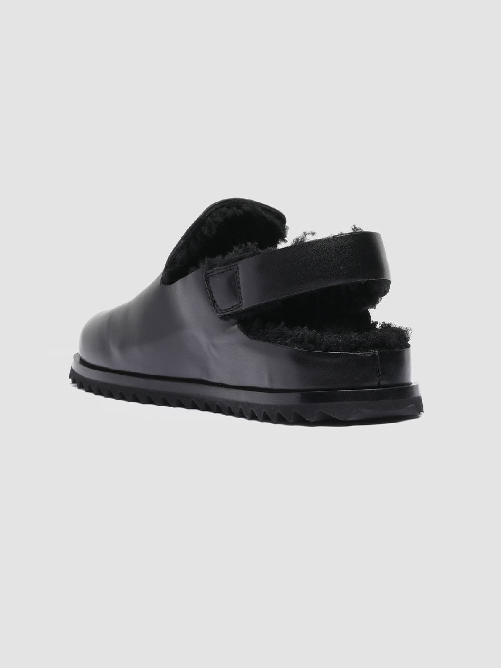 Officine Creative PELAGIE D’HIVER 004 Pump Slingback in Pelle Nera e Montone Prezzo Ridotto