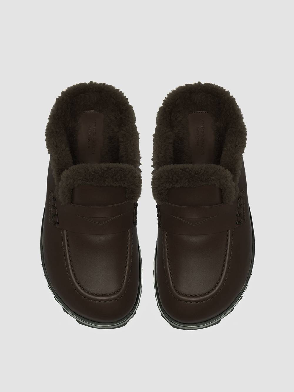 Officine Creative PELAGIE D’HIVER 007 Sabot in Pelle Marrone e Montone Sottocosto