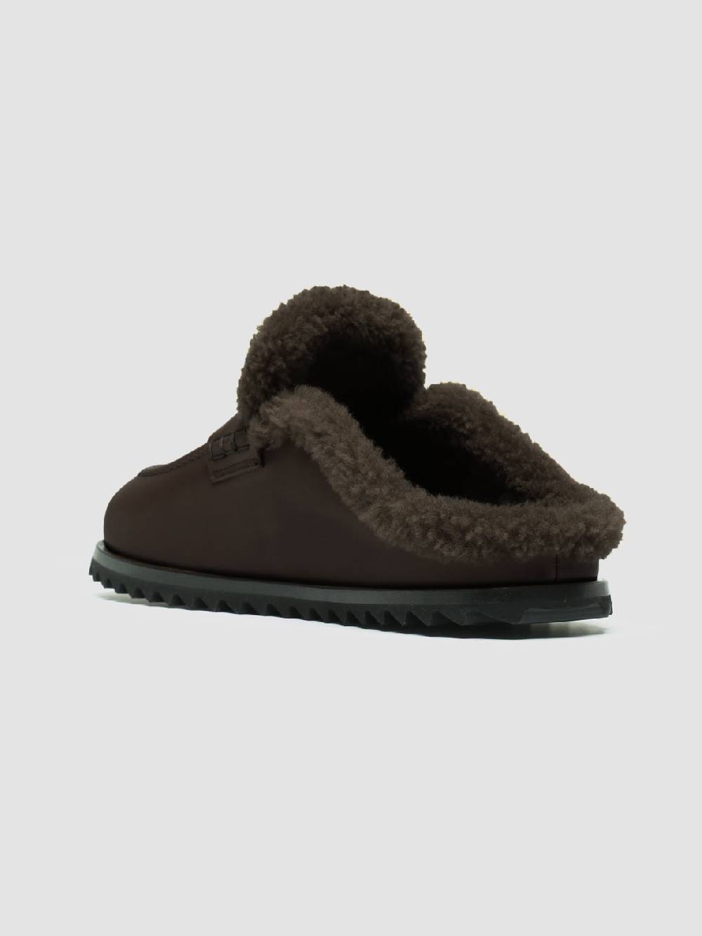 Officine Creative PELAGIE D’HIVER 007 Sabot in Pelle Marrone e Montone Sottocosto