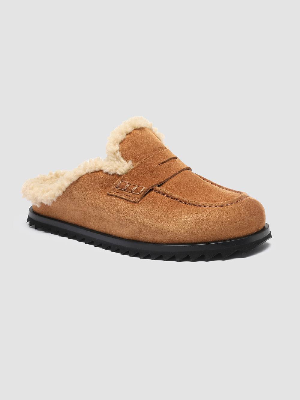 Officine Creative PELAGIE D’HIVER 007 Sabot in Pelle Scamosciata Marrone e montone Convenienza