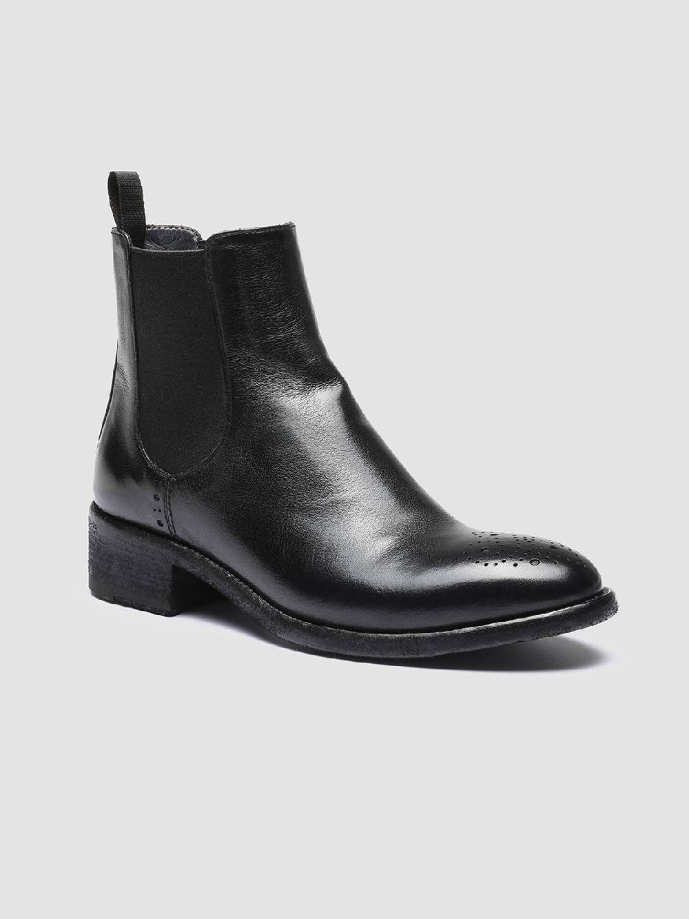 Officine Creative SELINE 002 Stivaletti Chelsea in Pelle Nera Novità