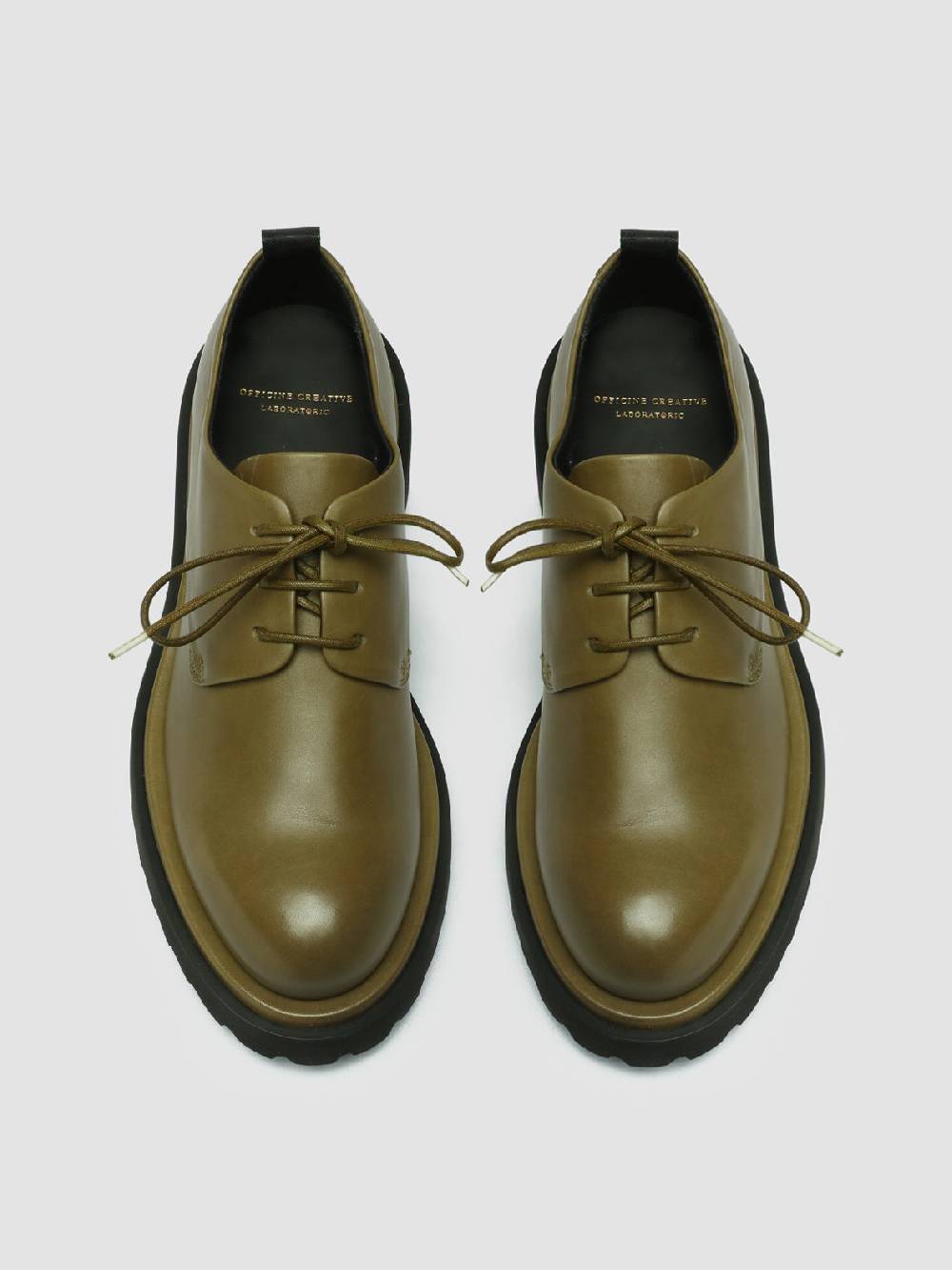 Officine Creative TONAL 100 Derby in Pelle Verde Vendita Calda