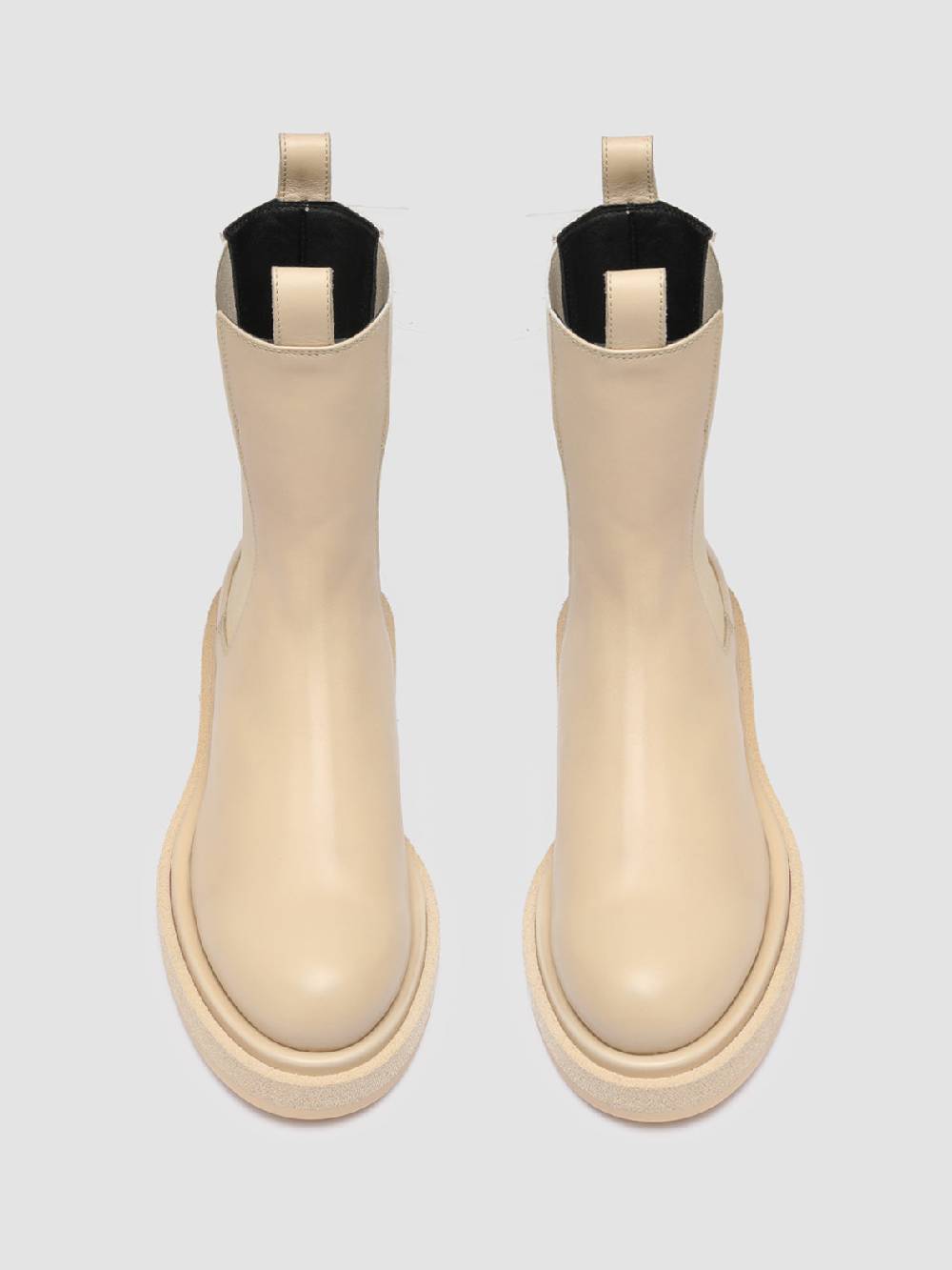 Officine Creative TONAL 105 Stivaletti Chelsea in Pelle Avorio Saldi Di Fabbrica