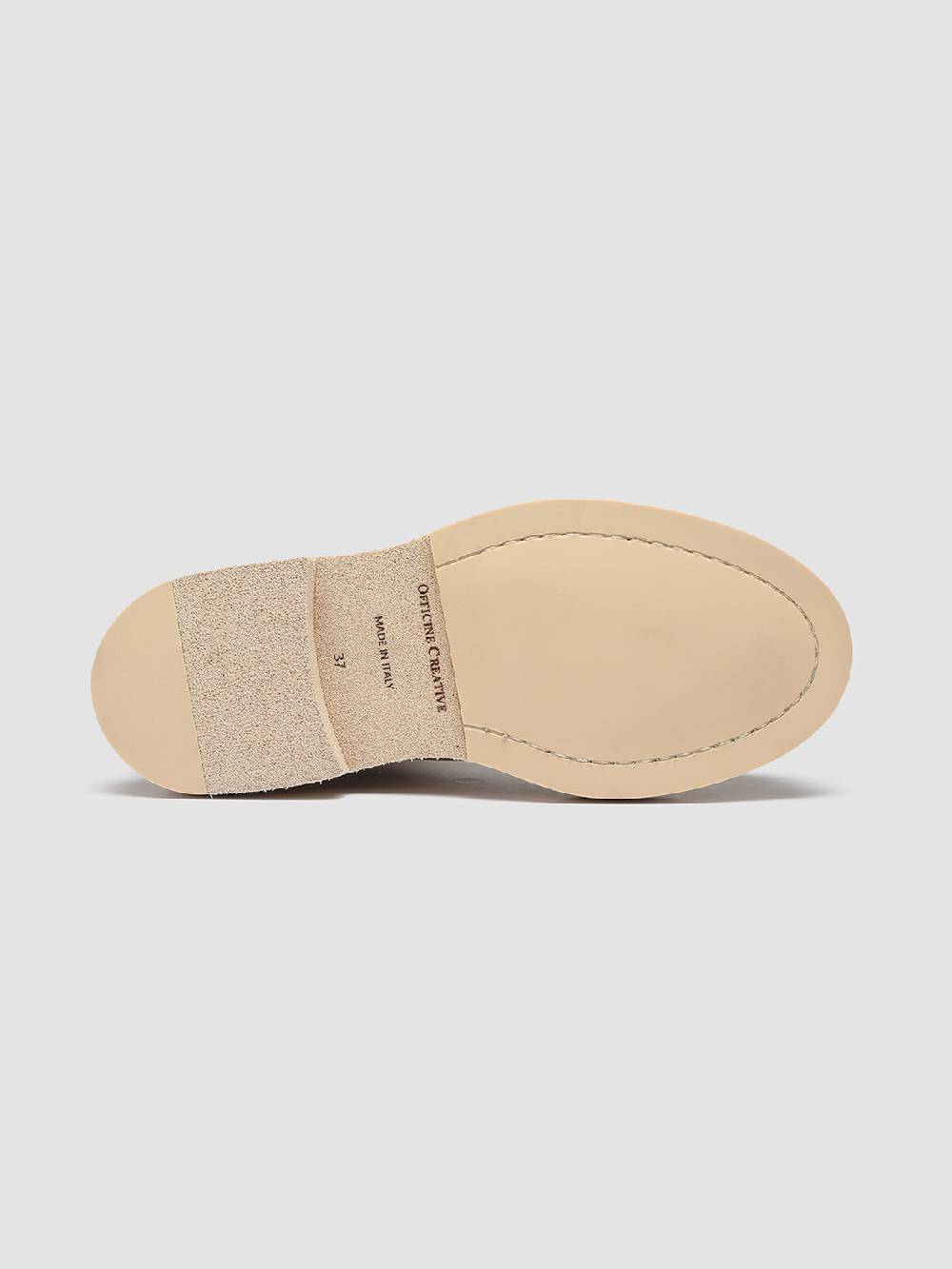 Officine Creative TONAL 105 Stivaletti Chelsea in Pelle Avorio Saldi Di Fabbrica