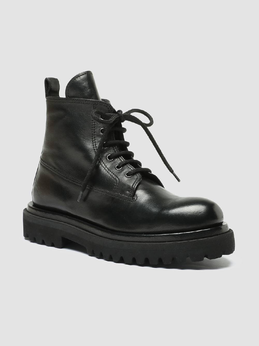 Officine Creative WISAL DD 105 Stivali stringati in Pelle Nera Vendite Flash