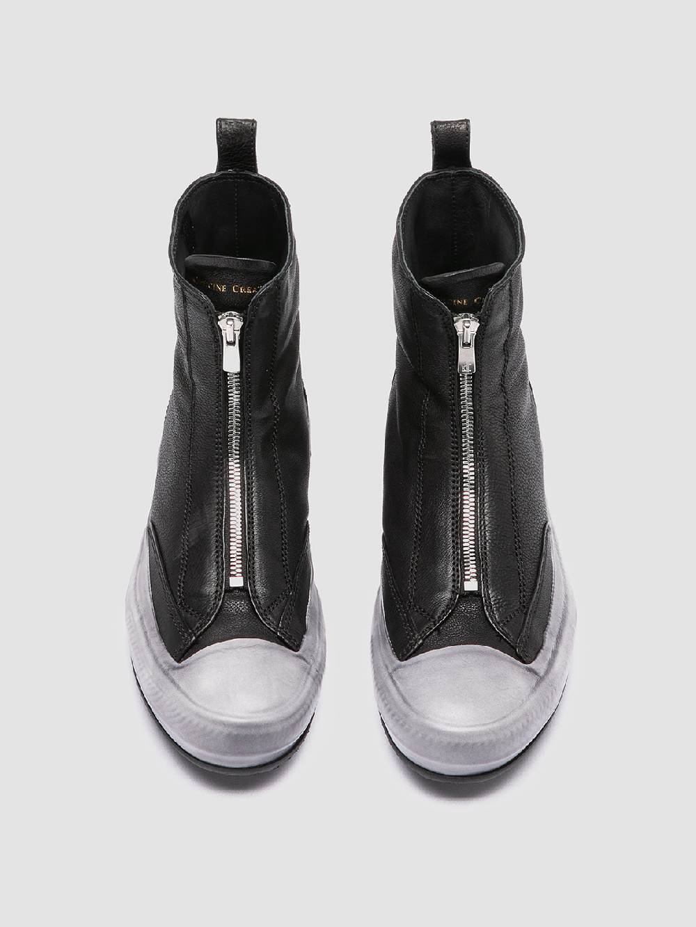 Officine Creative MES 109 Sneaker Alte in Pelle Nera Nuova