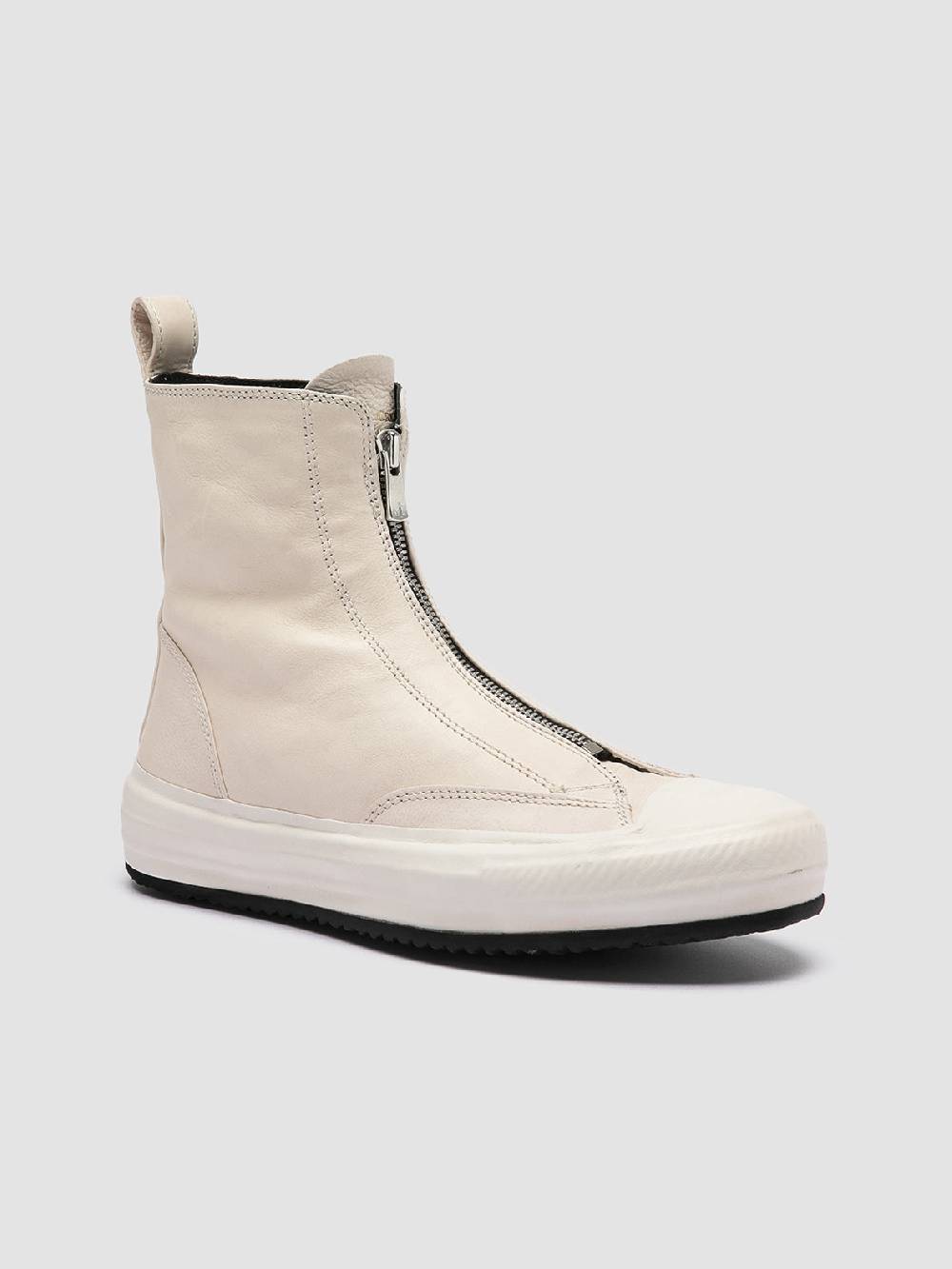 Officine Creative MES 109 Sneaker Alte in Pelle Avorio Moda