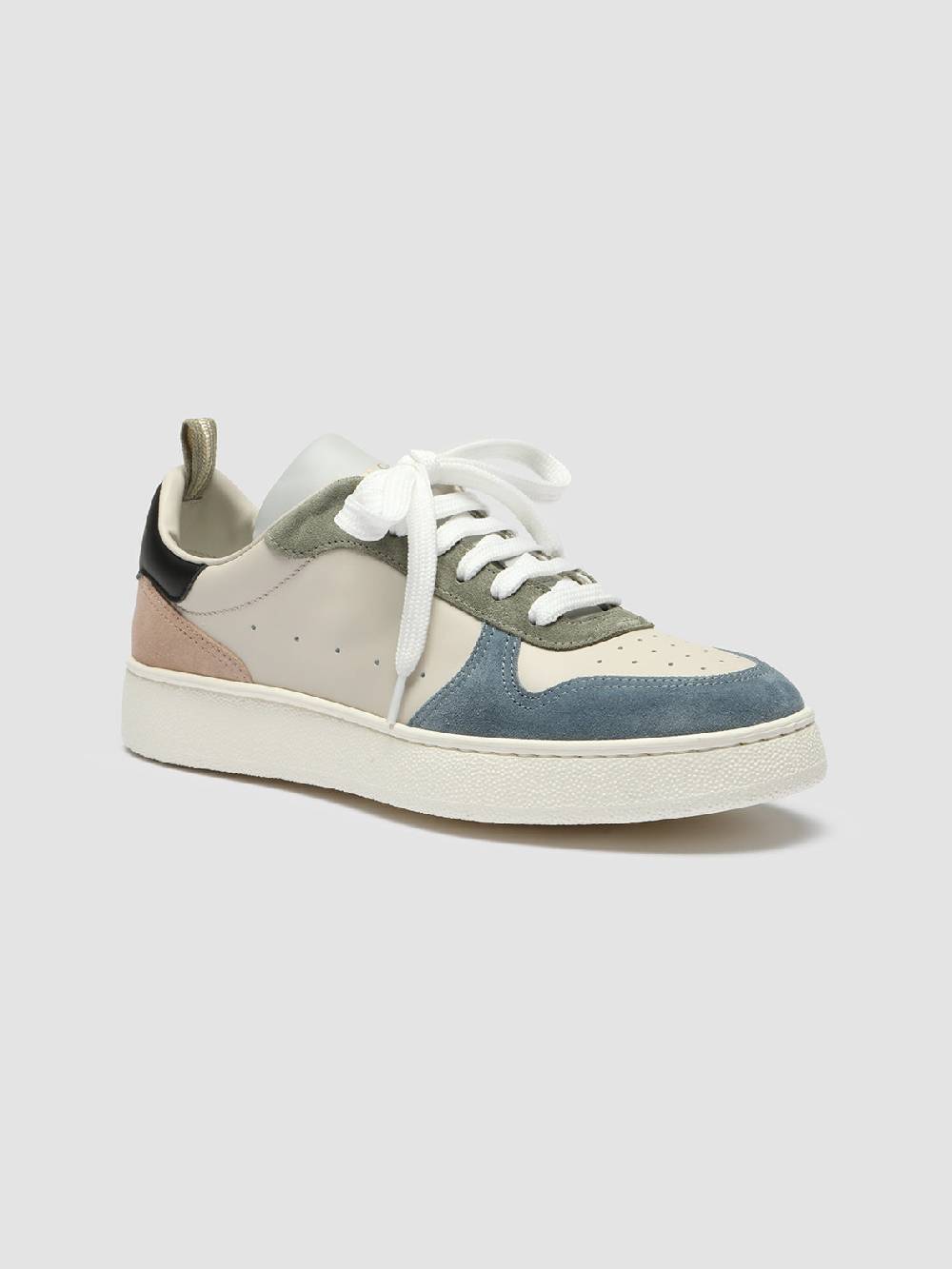 Officine Creative MOWER 110 Sneakers in Pelle e Camoscio Bianco Italy