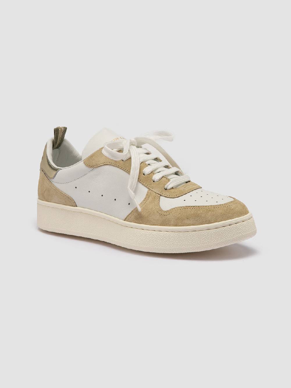 Officine Creative MOWER 110 Sneakers Basse in Pelle e Camoscio Bianca Enormi sconti