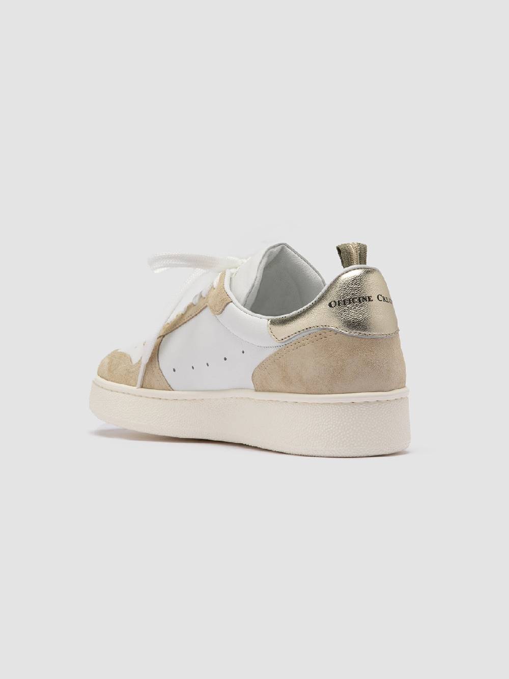 Officine Creative MOWER 110 Sneakers Basse in Pelle e Camoscio Bianca Enormi sconti