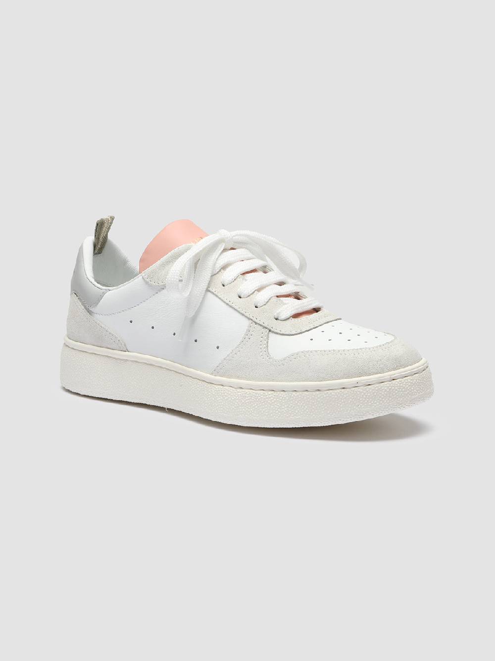 Officine Creative MOWER 110 Sneakers in Pelle Liscia e Scamosciata Bianca 2025