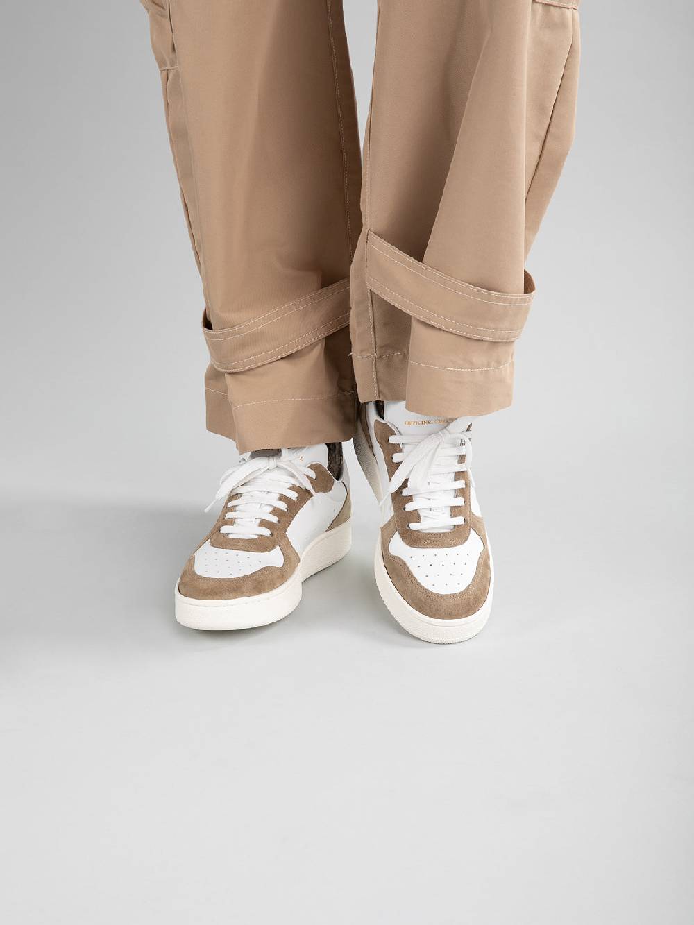 Officine Creative MOWER 110 Sneakers in Pelle Liscia e Scamosciata Bianca 2025