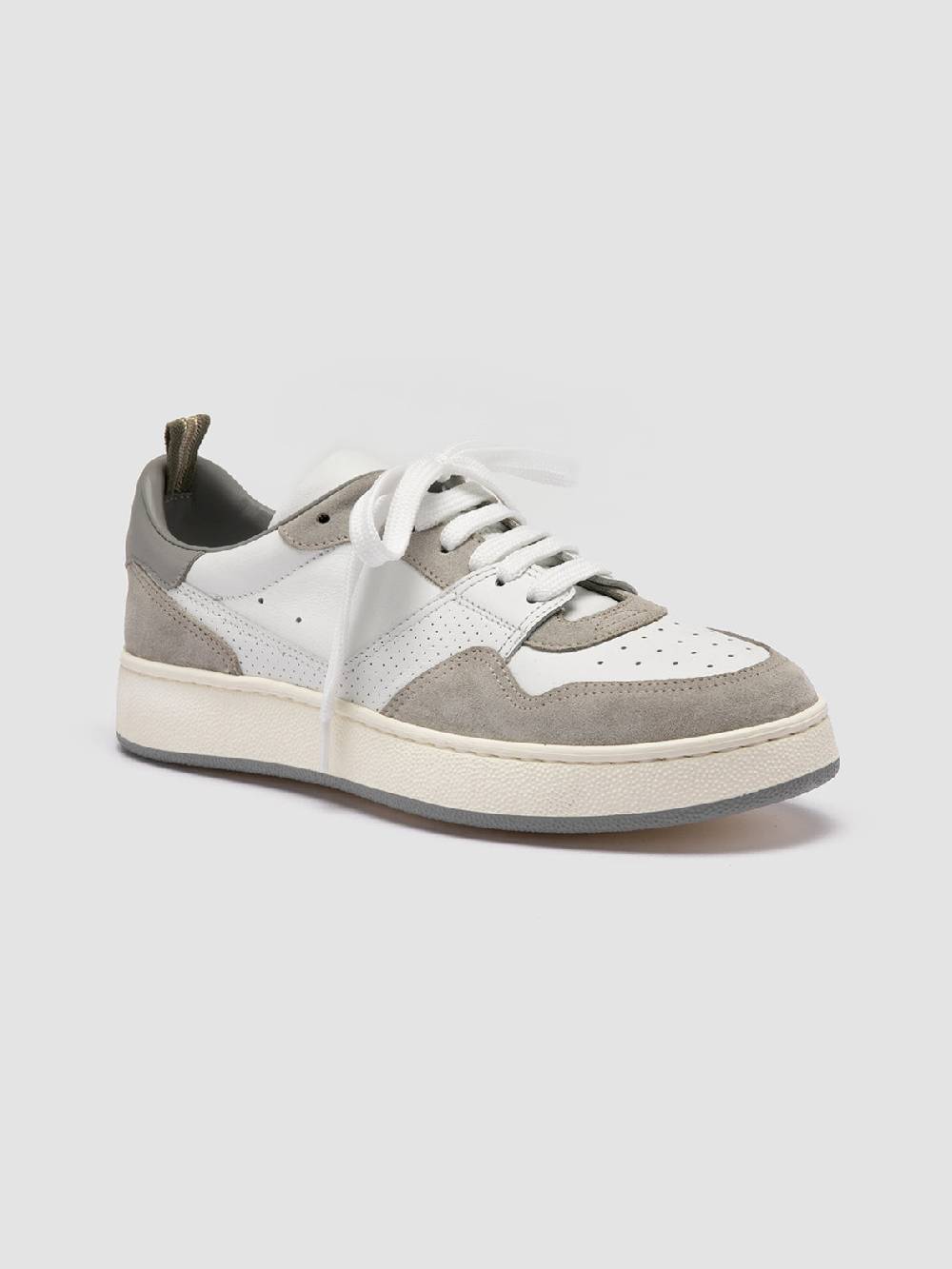 Officine Creative MOWER 120 Sneakers Basse in Pelle e Camoscio Bianca Qualità