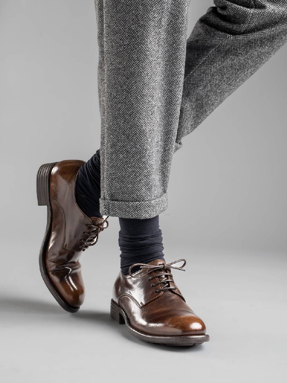 Officine Creative CALIXTE 001 Derby in Pelle Marrone Affare Del Giorno