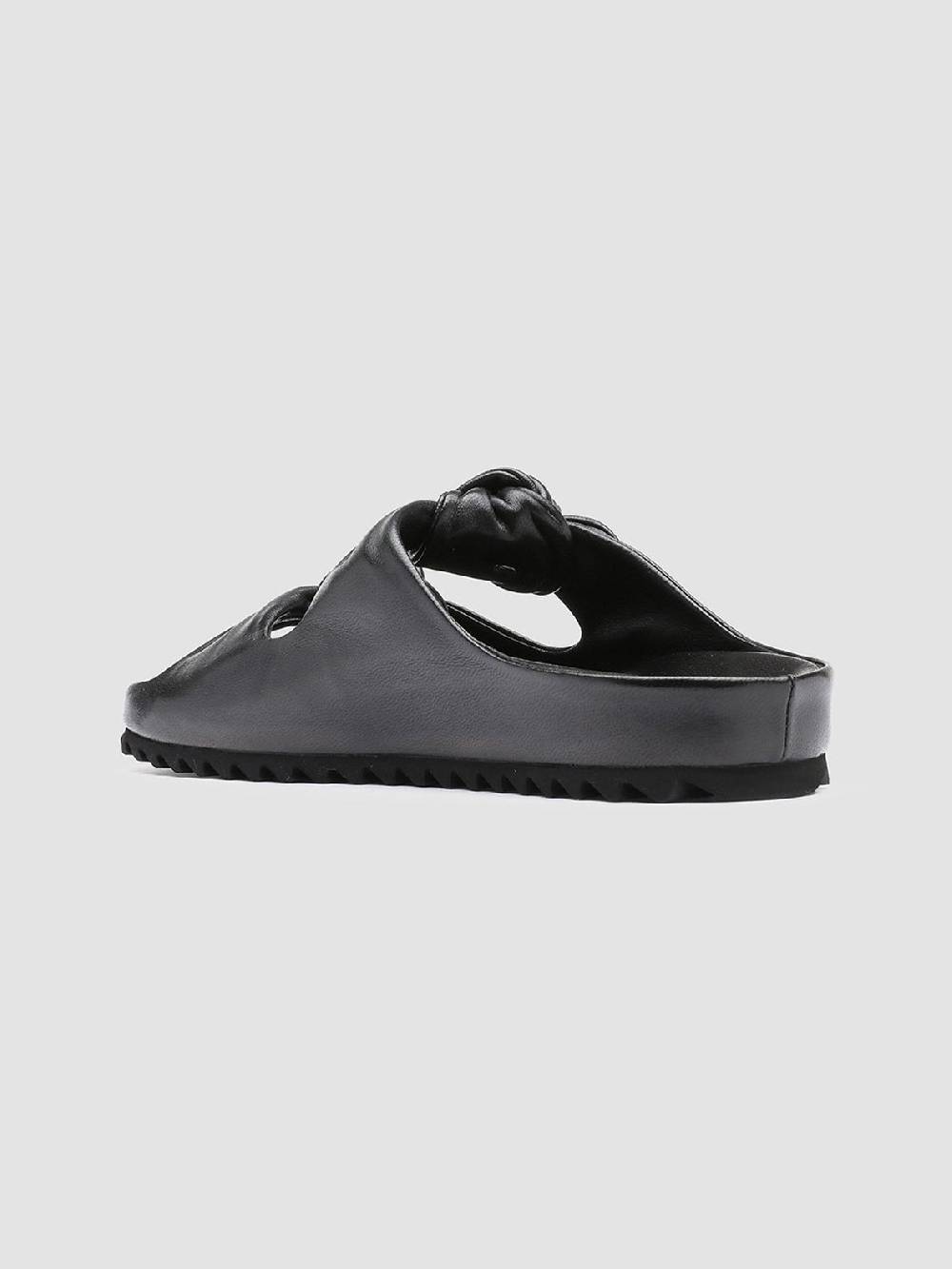 Officine Creative PELAGIE 010 Sandali in Pelle Intrecciata Nera Sottocosto