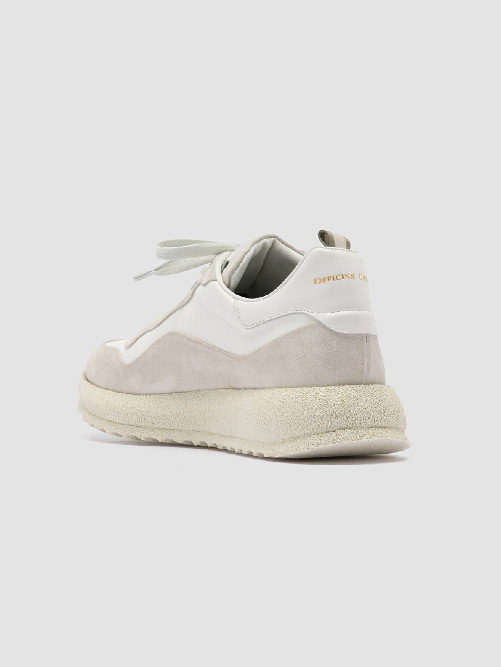 Officine Creative RACE RUBREX 101 Sneakers Basse in Pelle e Camoscio Bianca Sconto