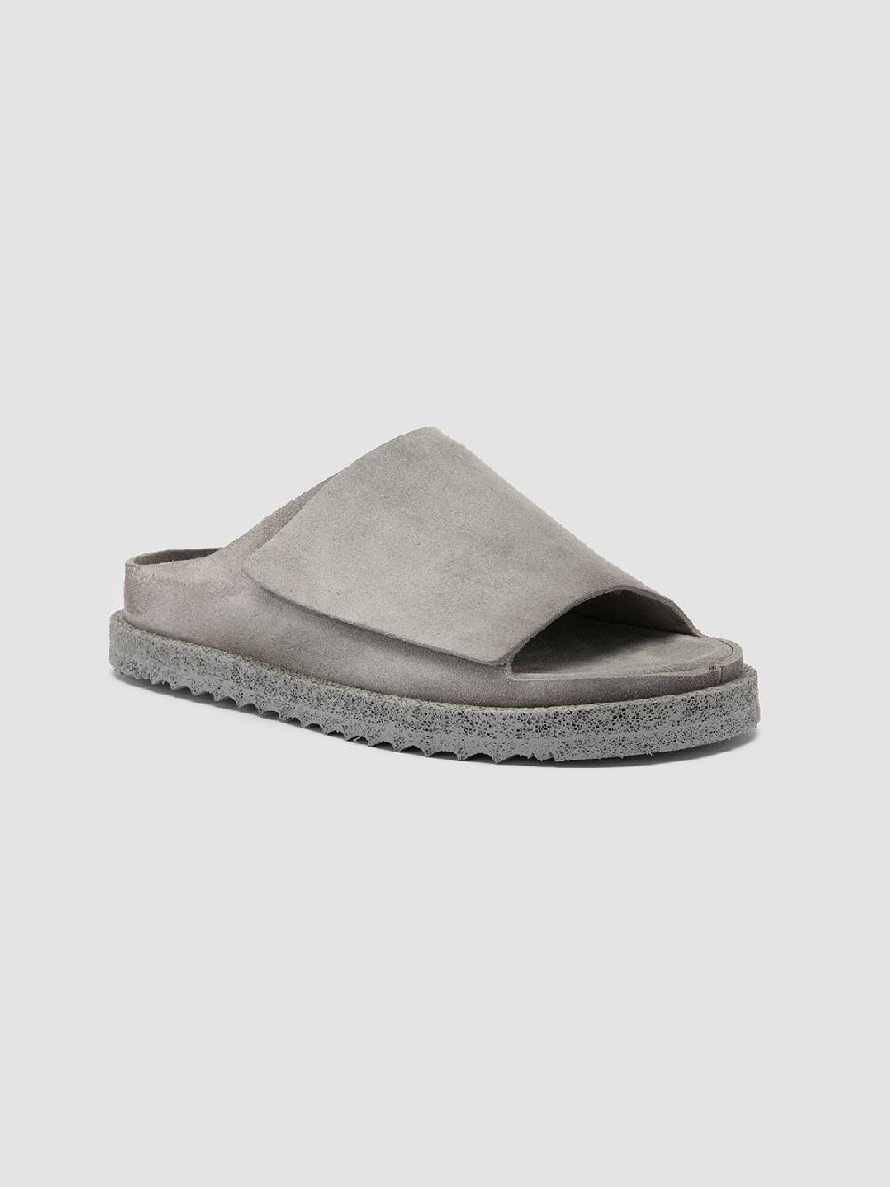 Officine Creative SANDS 106 Sandali Slide in Pelle Scamosciata Grigia Outlet