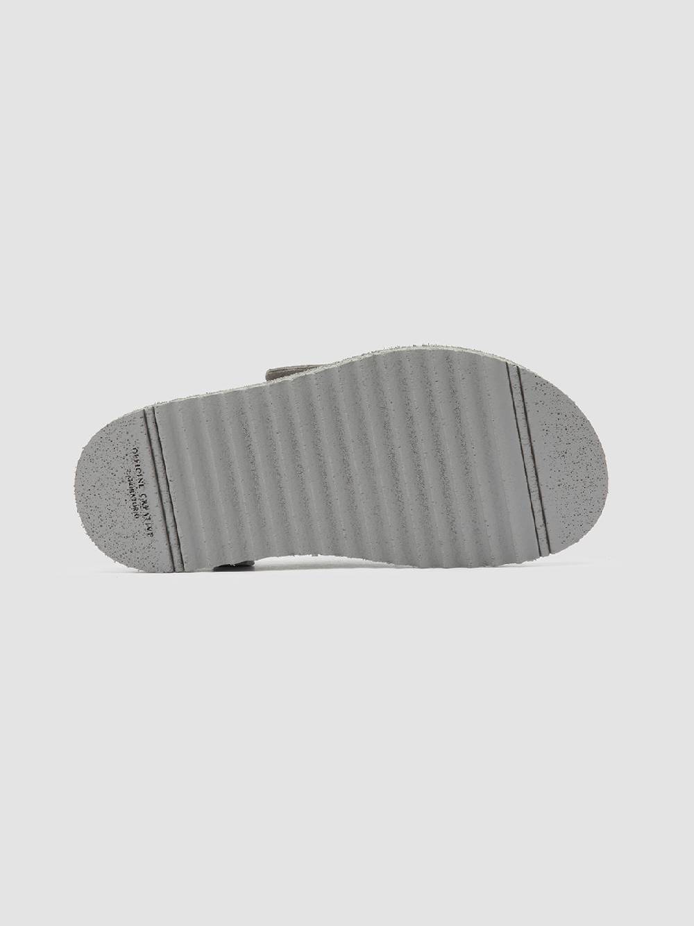 Officine Creative SANDS 106 Sandali Slide in Pelle Scamosciata Grigia Outlet