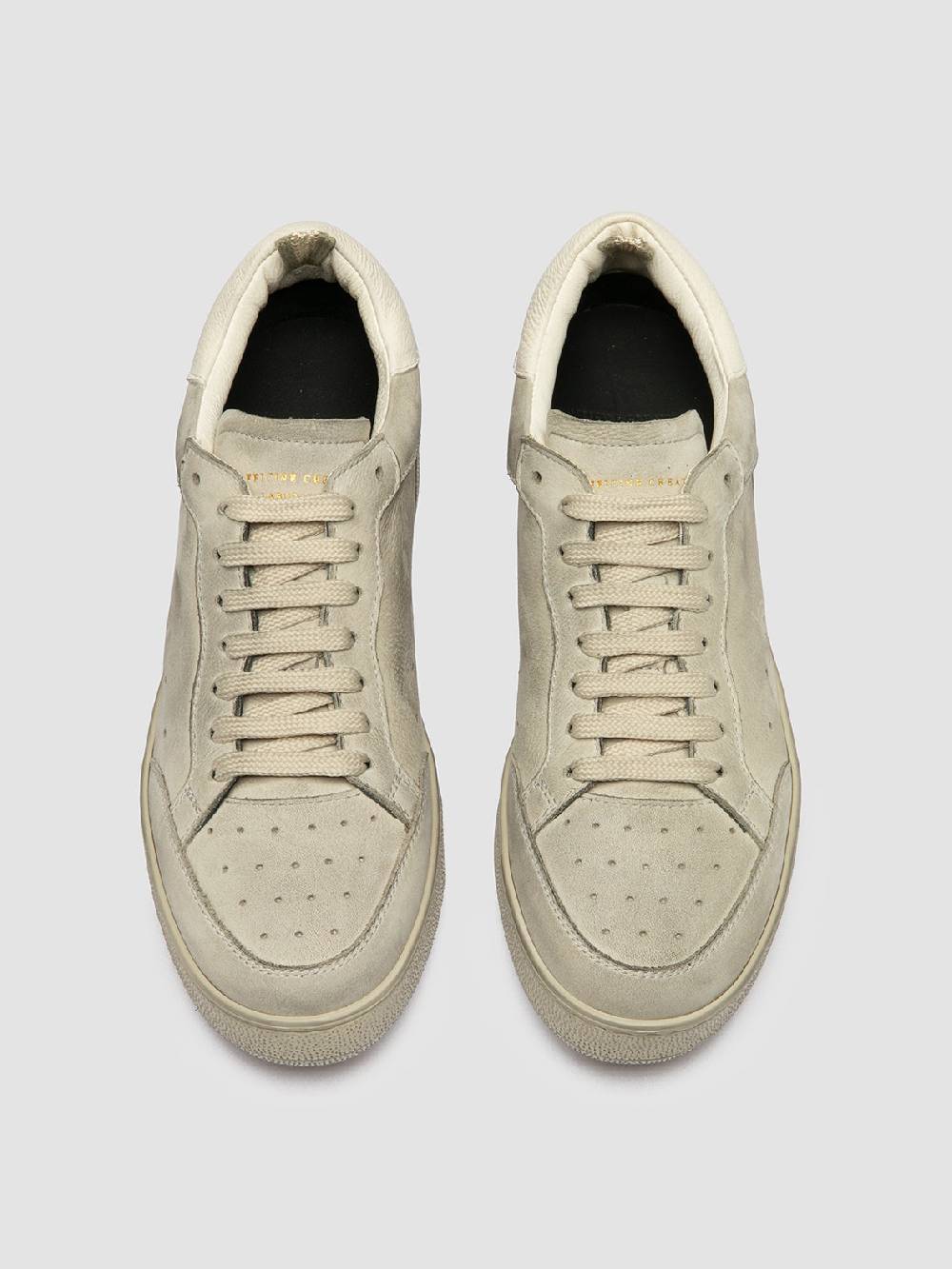 Officine Creative THE ANSWER 107 Sneaker Basse in Nabuk Bianco Sporco Offerte