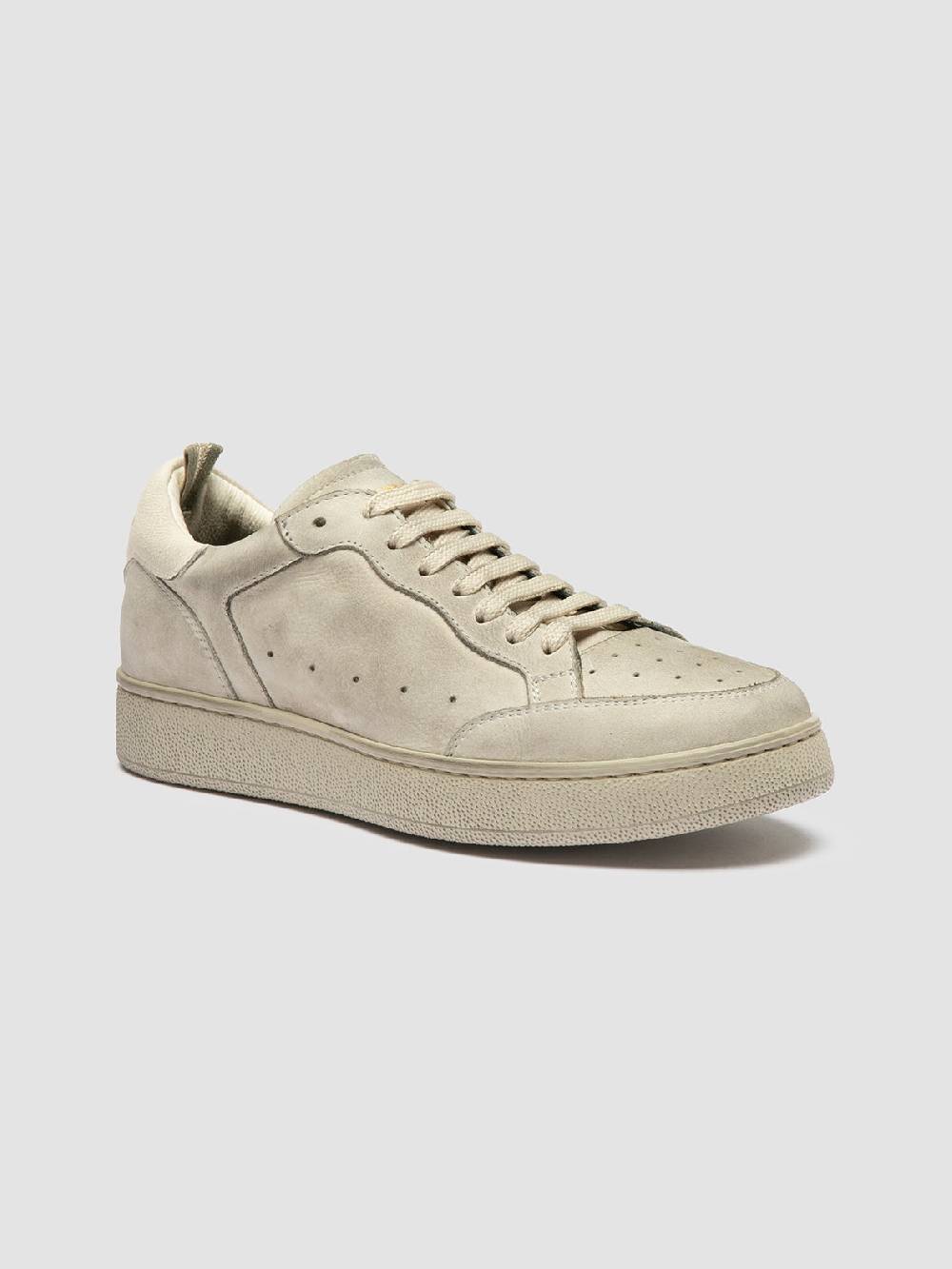 Officine Creative THE ANSWER 107 Sneaker Basse in Nabuk Bianco Sporco Offerte