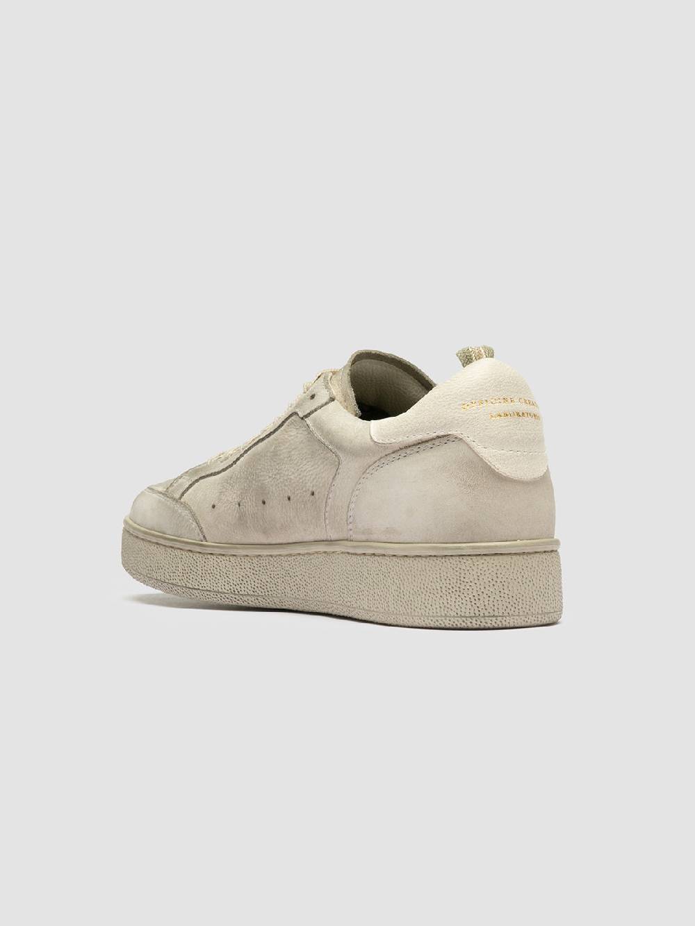 Officine Creative THE ANSWER 107 Sneaker Basse in Nabuk Bianco Sporco Offerte