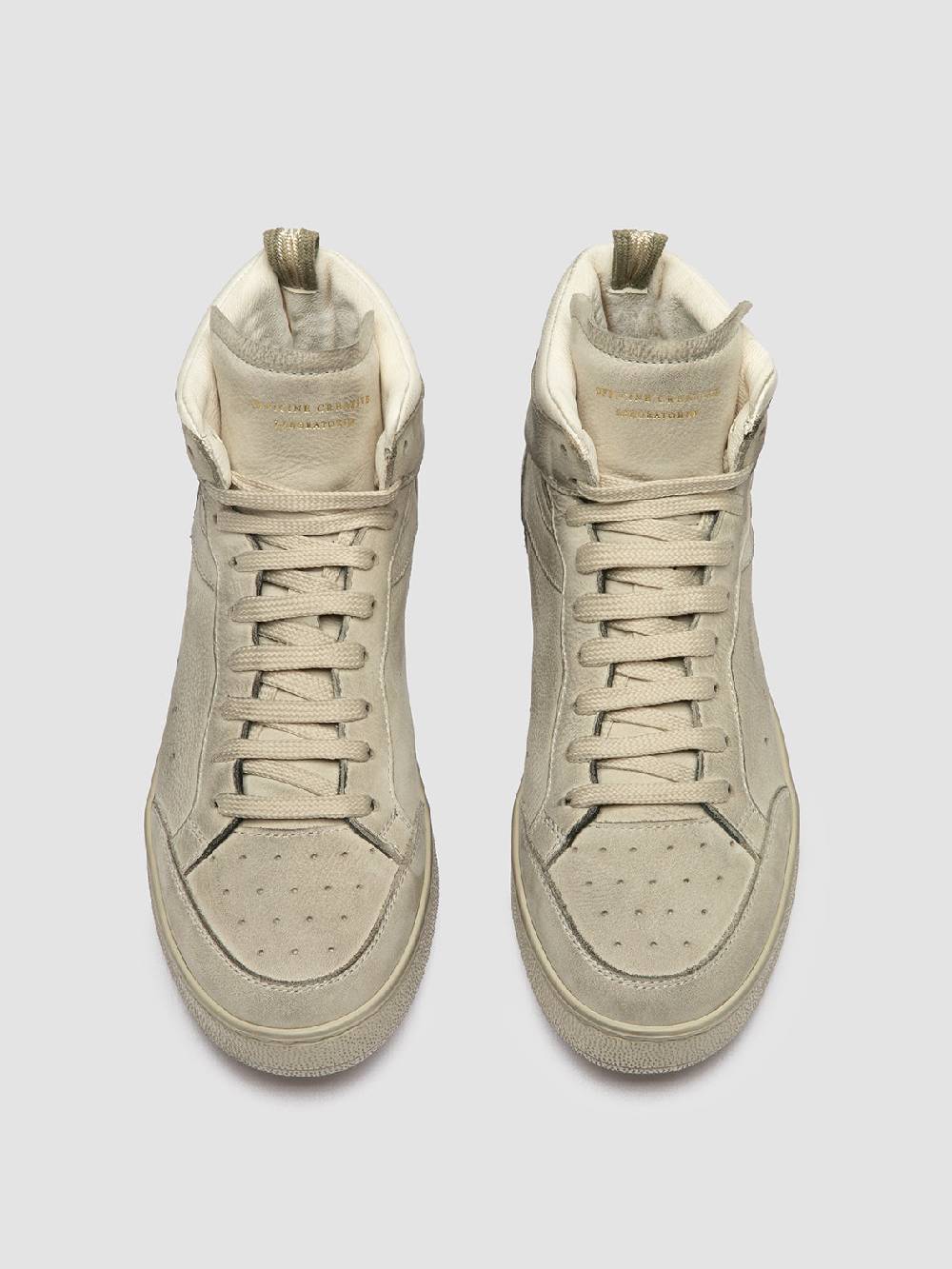 Officine Creative THE ANSWER 108 Sneaker Alte in Nabuk Bianco Sporco Hotsell