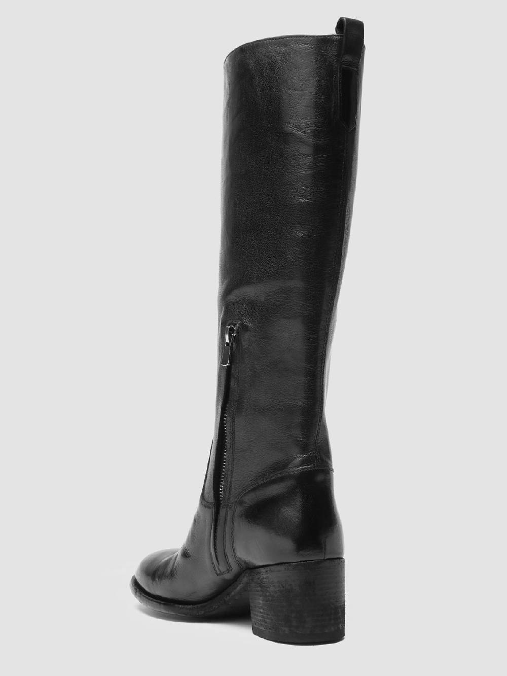 Officine Creative DENNER 116 Stivali Zip in Pelle Nera Italy