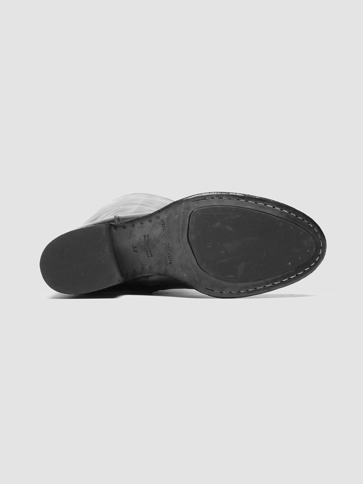 Officine Creative DENNER 116 Stivali Zip in Pelle Nera Italy