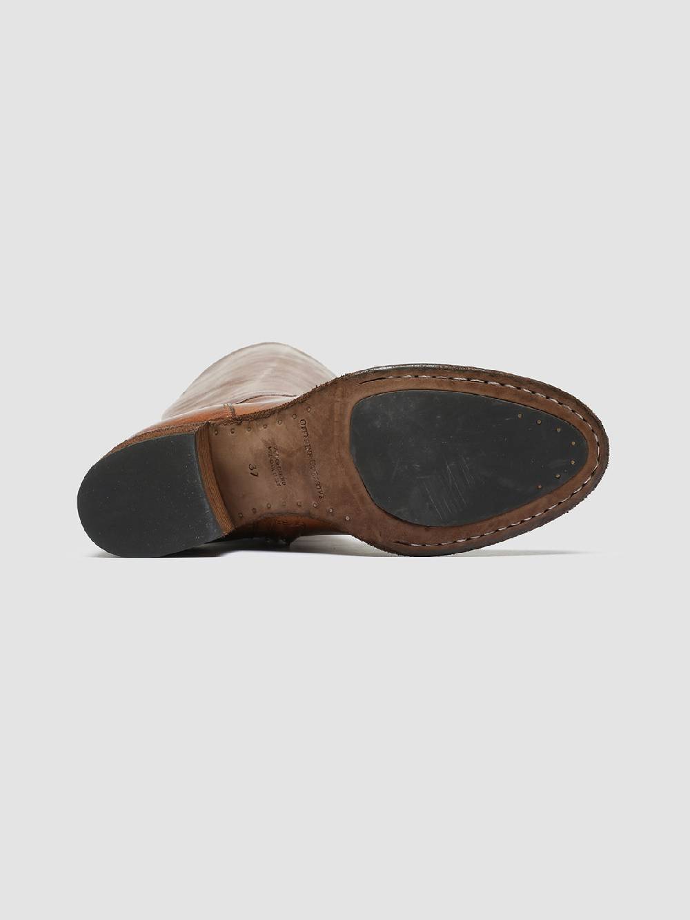 Officine Creative DENNER 116 Stivali Zip in Pelle Marrone Italia