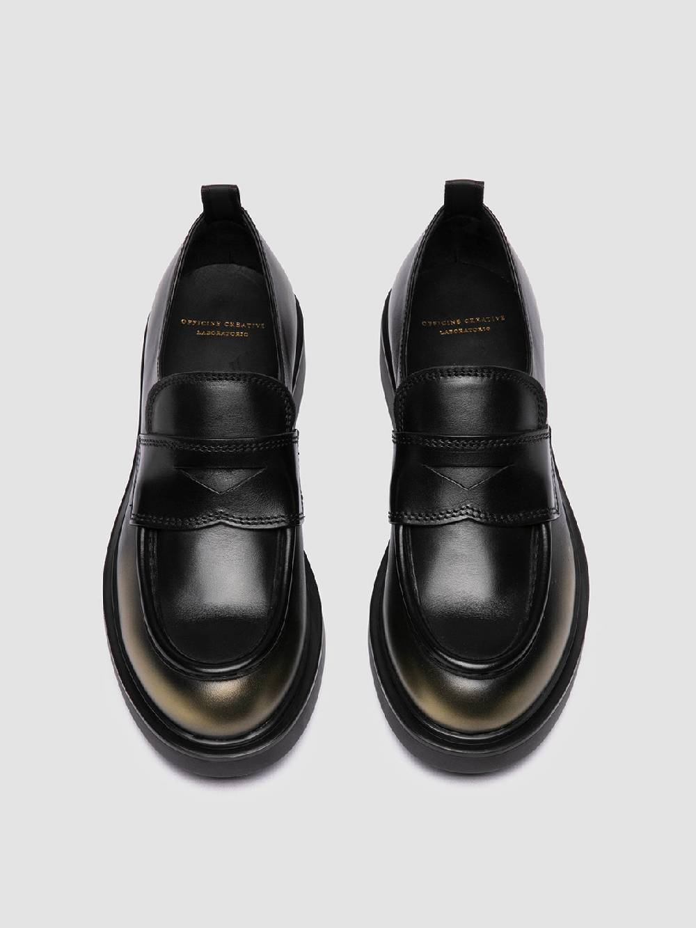 Officine Creative ENGINEER 101 Mocassini Penny in Pelle Metallizzata In Linea