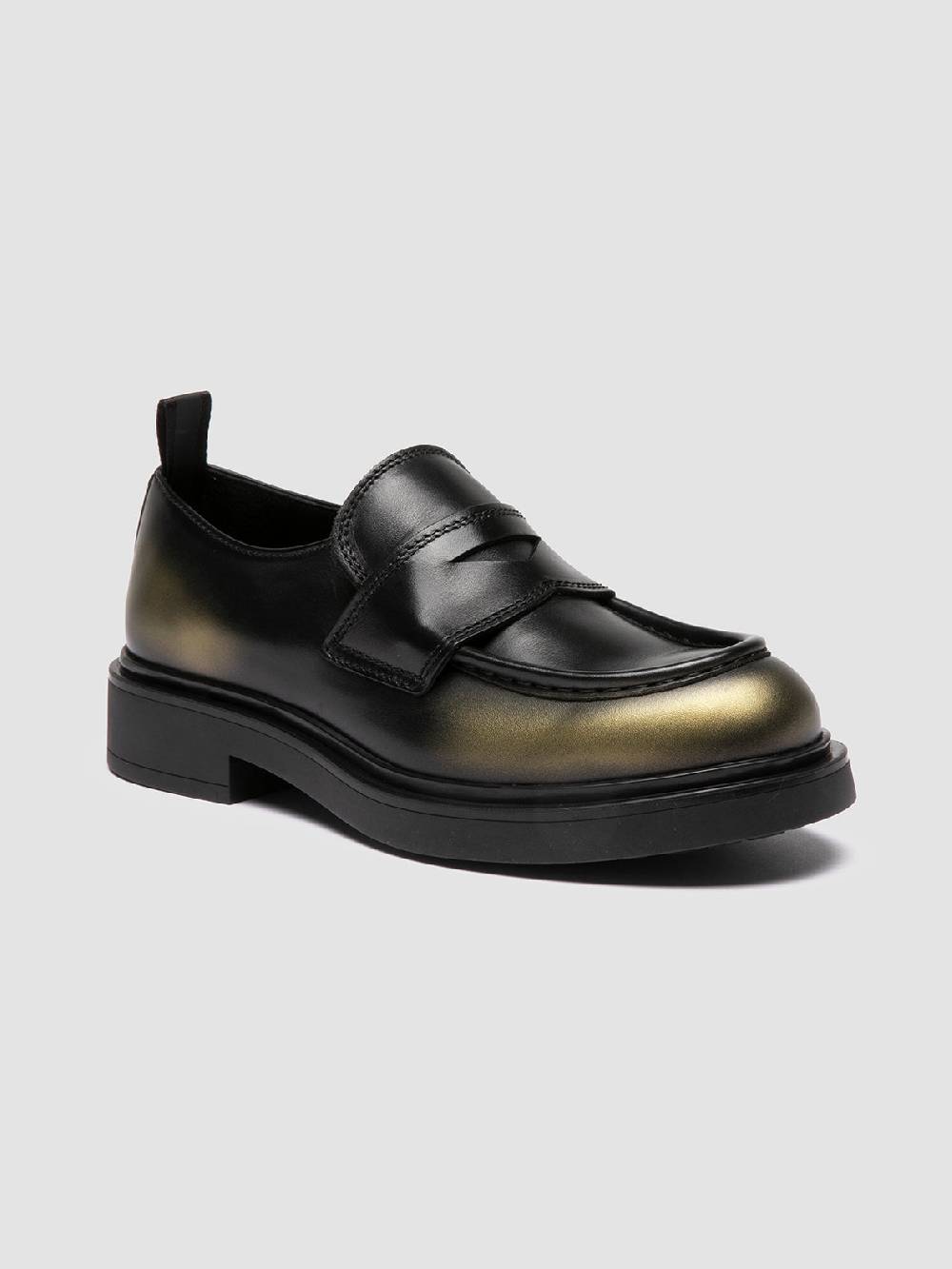 Officine Creative ENGINEER 101 Mocassini Penny in Pelle Metallizzata In Linea
