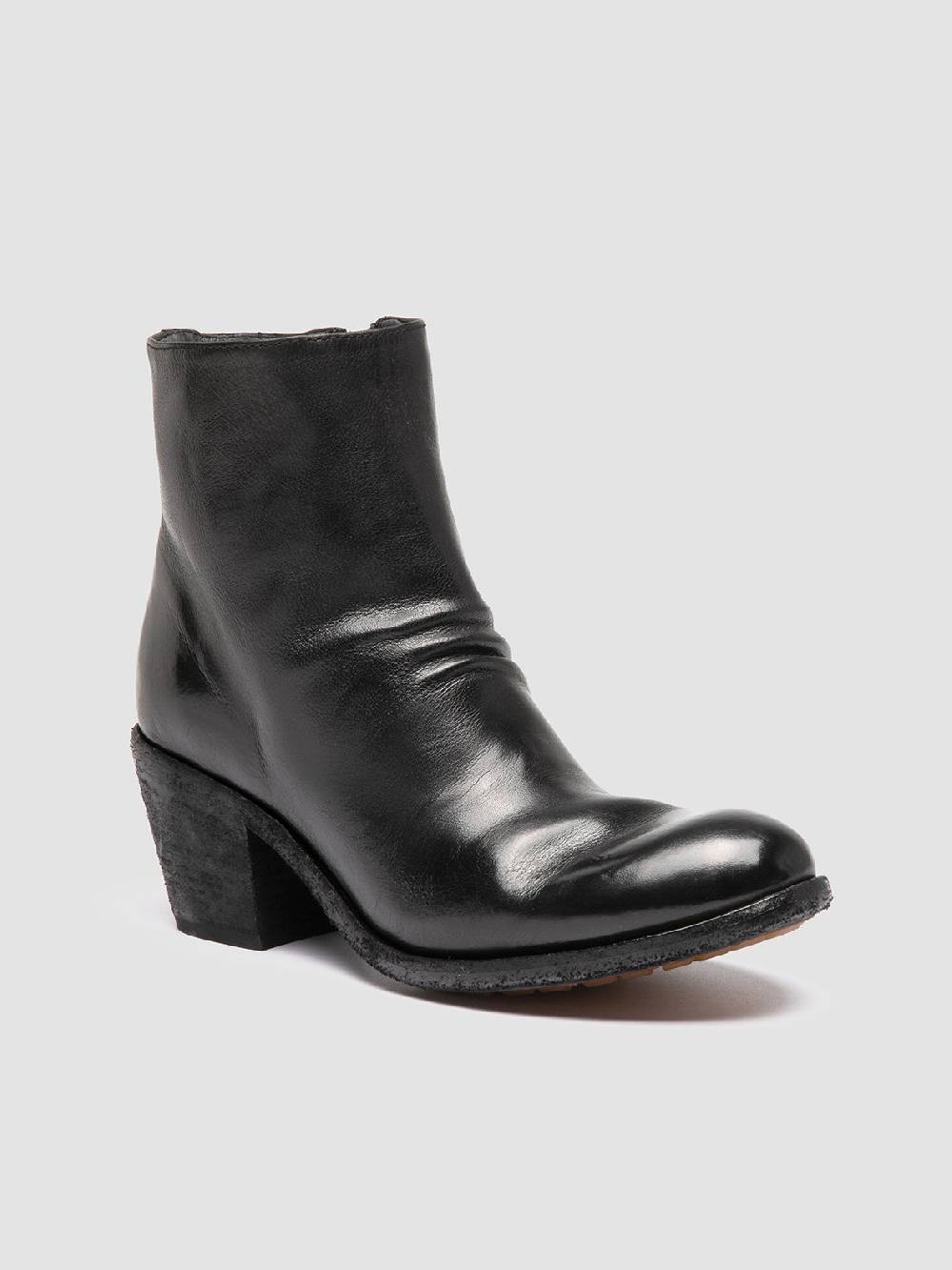 Officine Creative GODEAU 001 Stivali con Zip in Pelle Nera Vendita