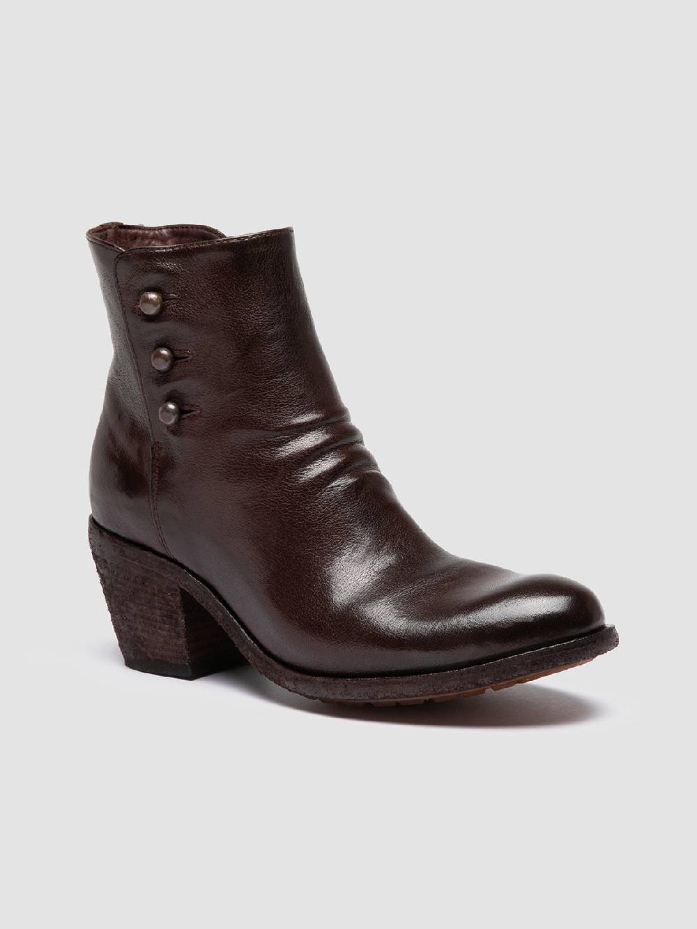 Officine Creative GODEAU 004 Stivali con Zip in Pelle Marrone In Saldo